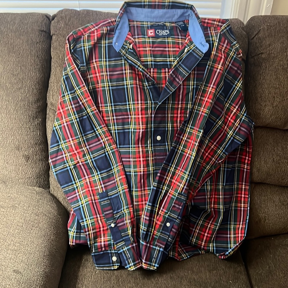 Chaps plaid dress shirt. Size Lg